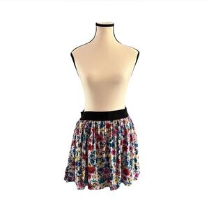 Garage Mini floral skirt with black elastic waistband